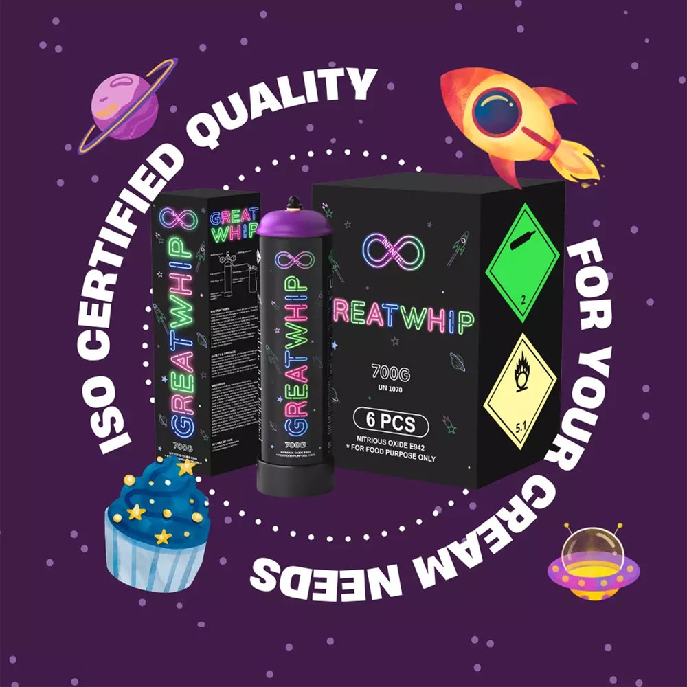 Great Whip Ultra Pure Premium Cream Charger 1.1L 700g - Display of 6 (MSRP $19.99 Each) - SMDistro